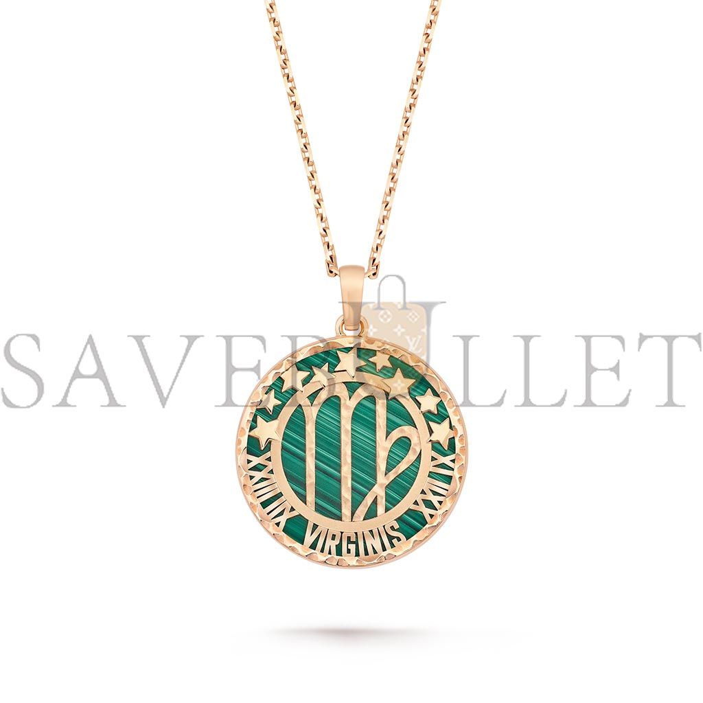 VAN CLEEF ARPELS ZODIAQUE LONG NECKLACE VIRGINIS (VIRGO) - ROSE GOLD, MALACHITE  VCARP9RB00